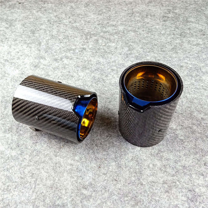 BMW Carbon & Blue Exhaust Tips - #from Airtec, Pumaspeed & Laird Performance#- CCS-Essex